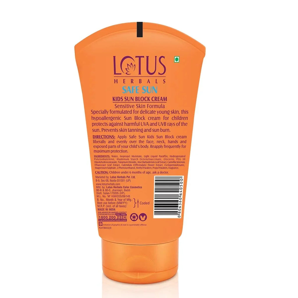 Lotus Herbals Safe Sun Kids Sunscreen Cream SPF - 25 (50gm)