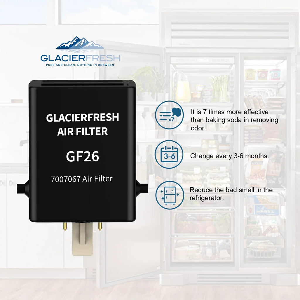 GLACIER FRESH Air Filter Replacement for Refrigerator 7007076 Air Filter, 2 Pack