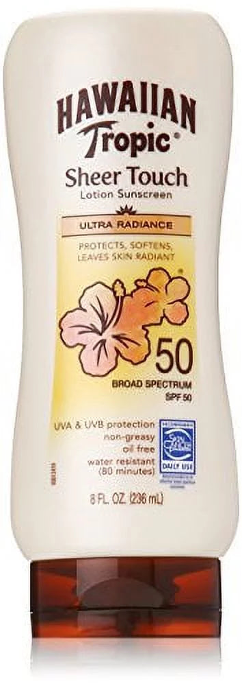 3 Pack Hawaiian Tropic Sheer Touch Lotion Sunscreen, SPF 50, 8 Oz each