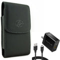 Holster Leather Case Belt Clip w 6ft Long Cable Fast Type-C 36W PD Home Charger for Samsung Galaxy XCover Pro S9 Plus S8 Plus S22 Plus FieldPro active S21 FE 5G A53 5G A52 5G A51 5G A50 A33 5G