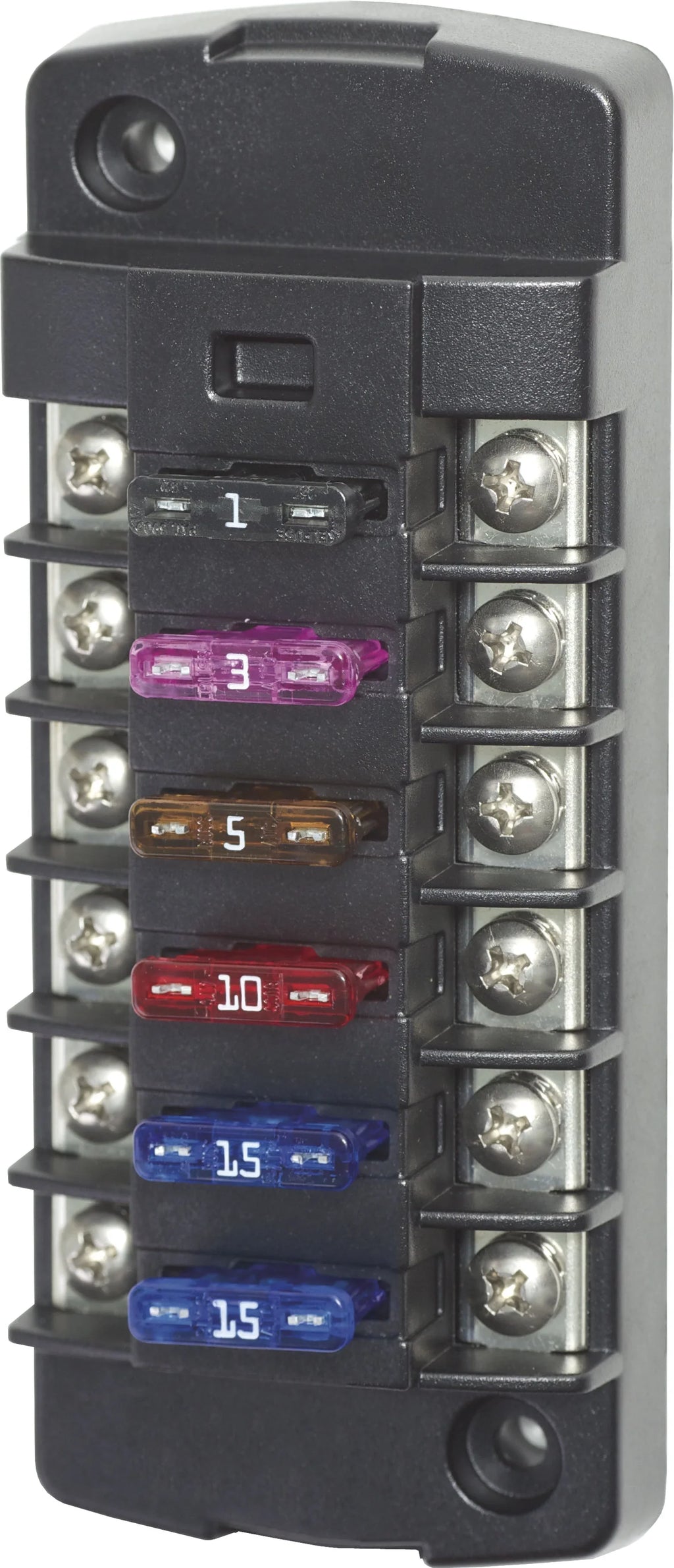 Blue Sea 5037 ST Blade Fuse Block Witho Cover - 6 Circuit Independent Witho Negative Bus
