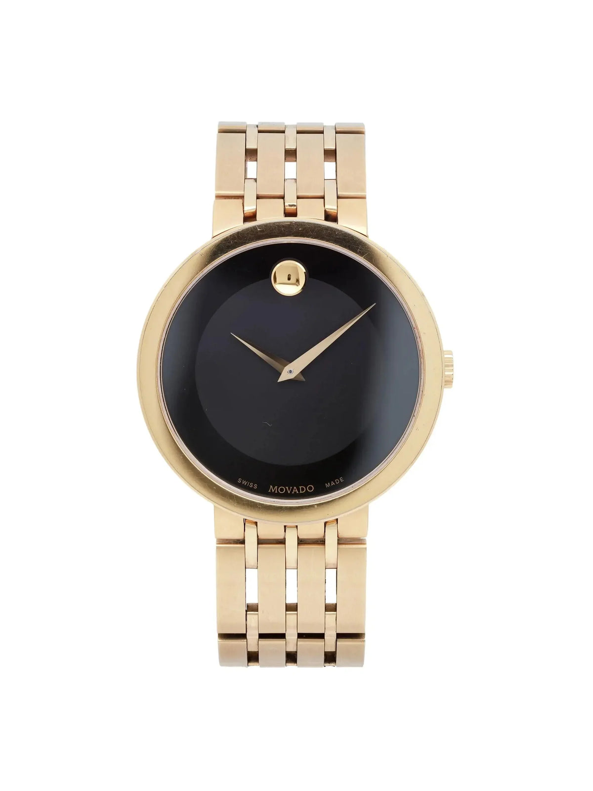 Movado Esperanza Museum 39mm Steel Black Dial Quartz Men's Watch 0607059