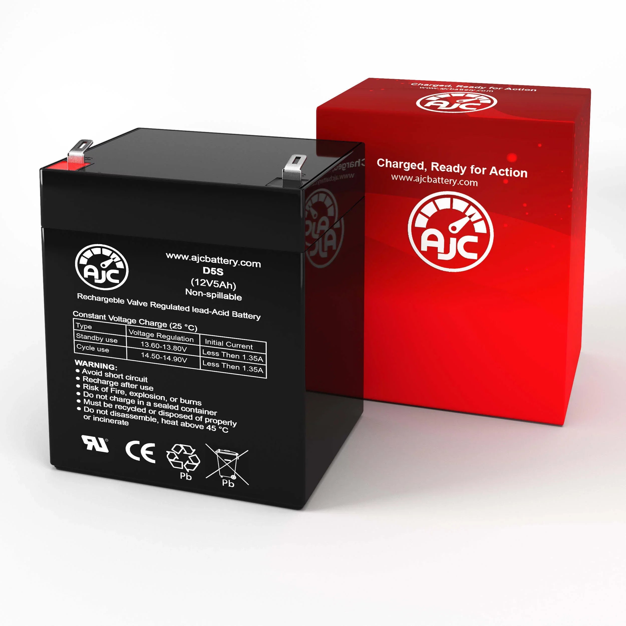 AJC Battery Compatible with Aosom Kids Motorcycle Dirt Bike Electric 12V 5Ah Ride-On Toy Replacement Battery