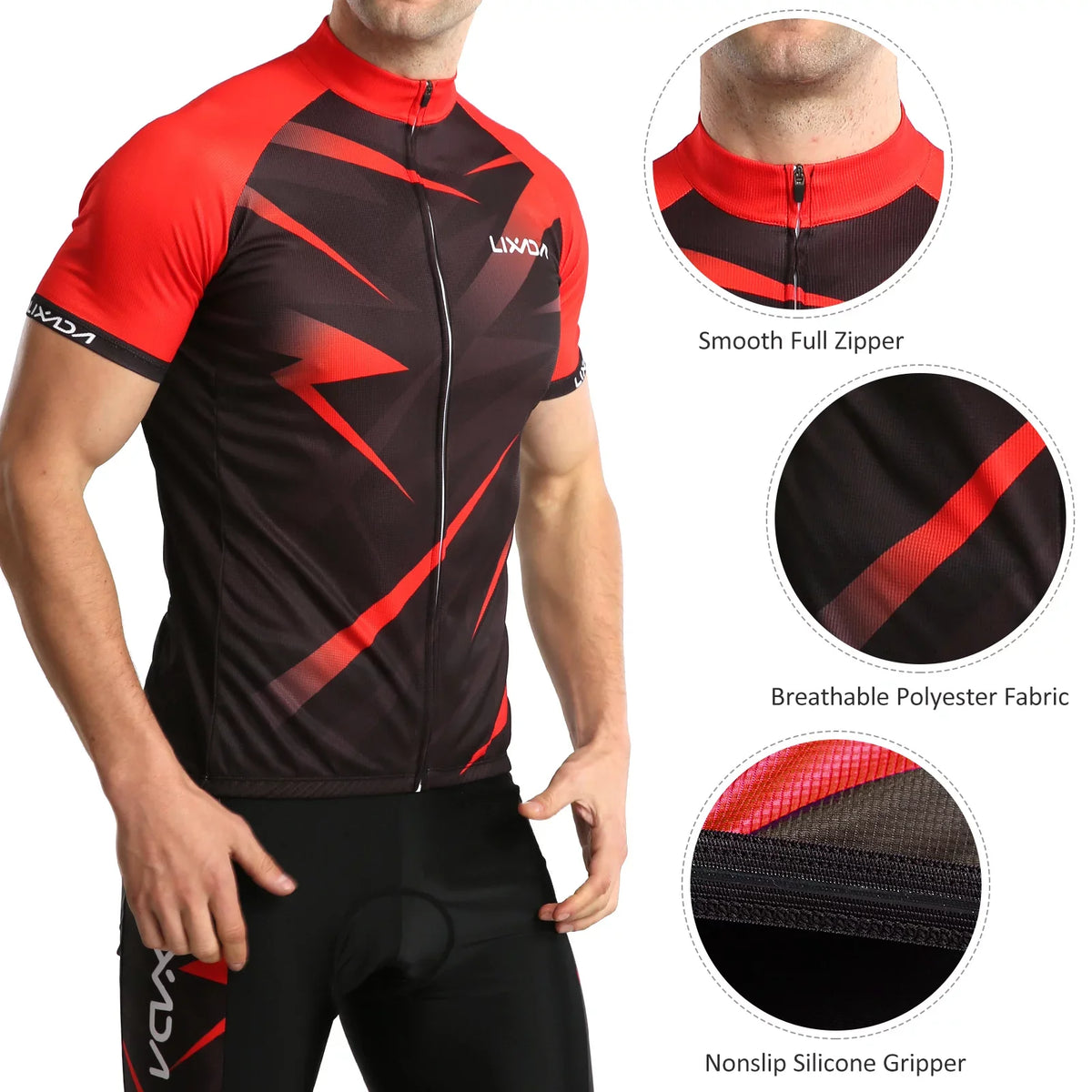 Lixada Cycling Jersey,Padded Mtb Suit Bike Shirt And Shirt And Padded And Padded Mtb Men Breathable Sleeve Buzhi Set Men Mewmewcat Sleeve Bike Shirt Breathable Sleeve Bike