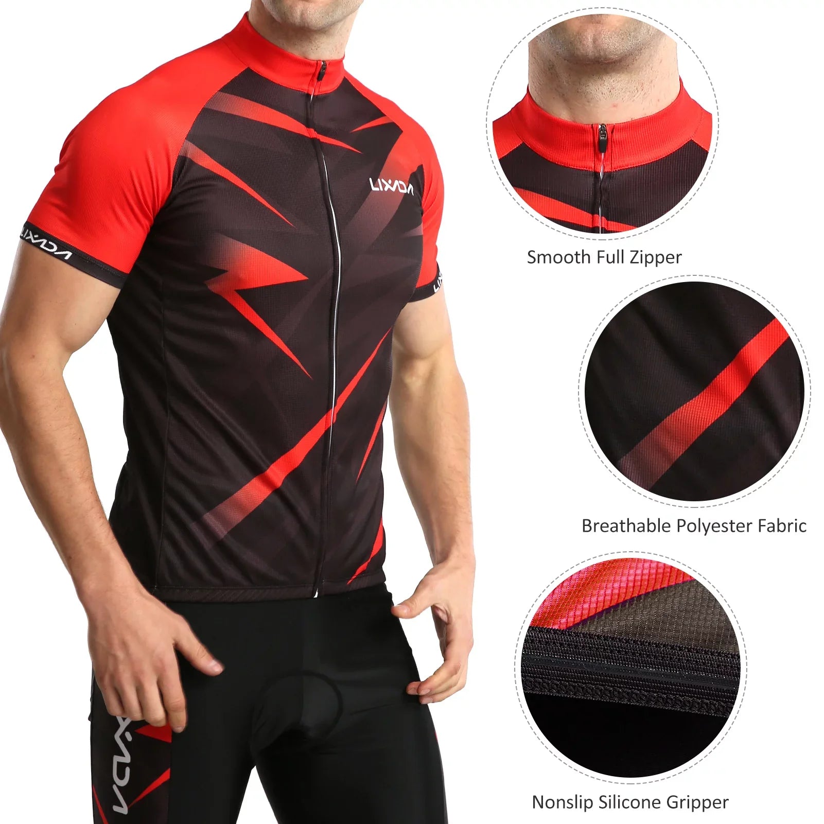 Lixada Cycling Jersey,Breathable Sleeve Bike Shirt And Padded And Padded Mtb Sleeve Bike Shirt Men Breathable Sleeve Bike Shirt And Padded Mtb Suit Set Shirt+3d Cushion Men's Set Sleeve Qahm Zdhf