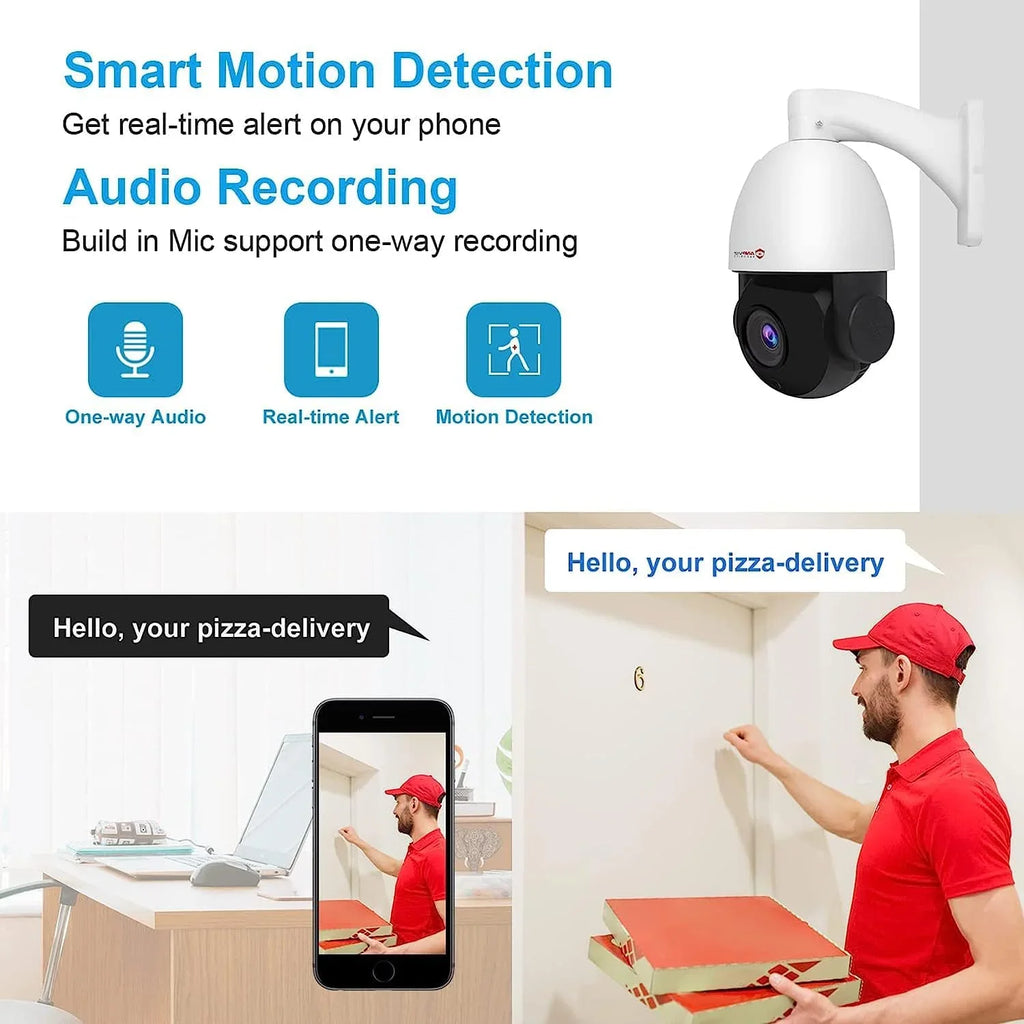 Anpviz 6MP PoE PTZ IP Surveillance Camera 20X Optical Zoom, PTZ IP Security Camera Outdoor Indoor with Mic/Audio, Person Vehicle Detection, IR Night Vision, Metal, Pan 360°/Tilt 90°, IP66 Waterproof