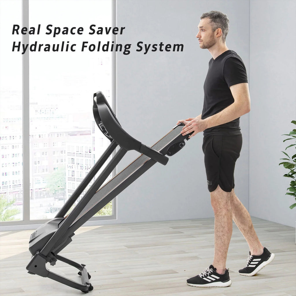 Compact Easy Folding Treadmill  A Motorized Running and Jogging Machine Packed