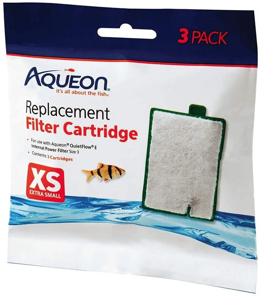 [Pack of 4] Aqueon Replacement Filter Cartridges for E Internal Power Filter X-Small 3 count