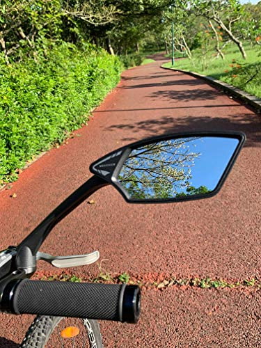 MEACHOW New Scratch Resistant Glass Lens,Handlebar Bike Mirror, Rotatable Safe Rearview Mirror, Bicycle Mirror, (Sliver Right Side) ME-006RS