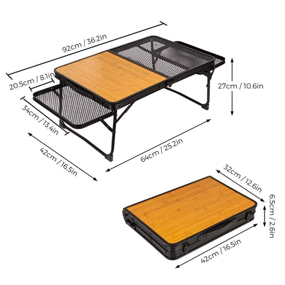 Dcenta Folding Table, Portable and Lightweight Camping Picnic Cooking Station, Food Prep Table for Cooking