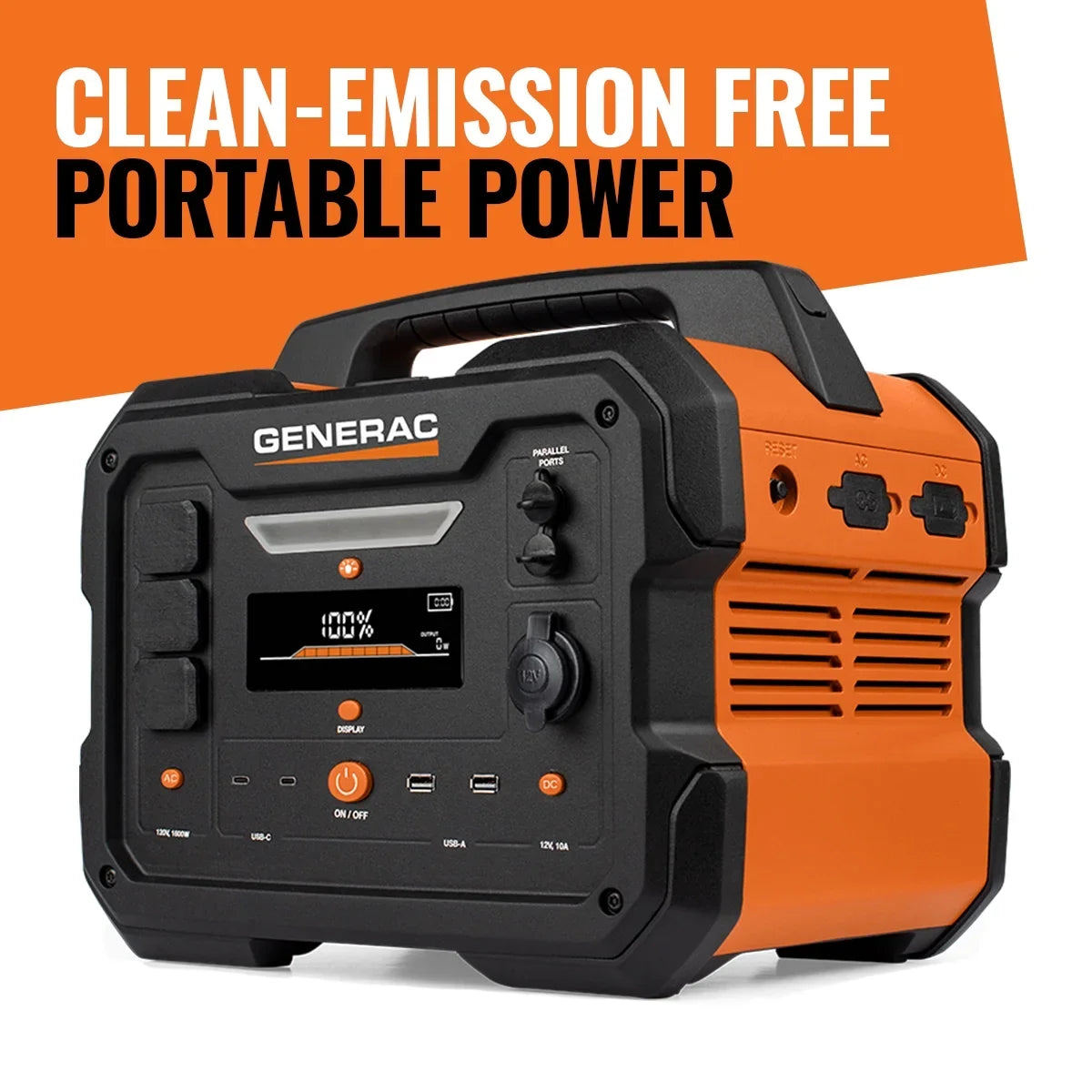 Generac 8026 Power Station 1600/3200W 2106Wh Battery Powered Portable Generator - Solar Panel Charging Compatible