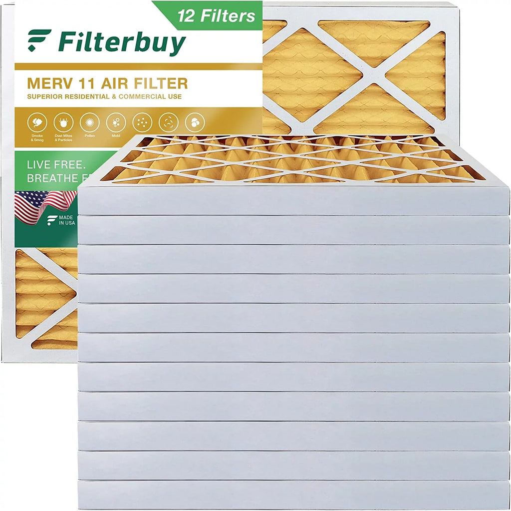 Filterbuy 20x25x2 MERV 11 Pleated HVAC AC Furnace Air Filters (12-Pack)