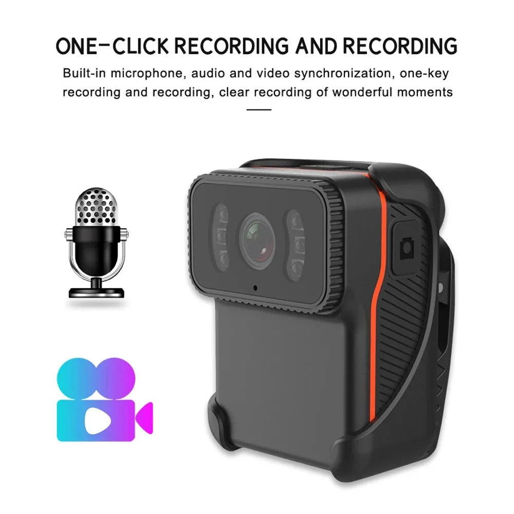 Pinnaco Video Camera,Camera Wide Lens Wide Lens Loop 1080P Video Camera Waterproof Built-in Battery Camera Wireless WiFi Vision Daily Waterproof Battery Clip Video Vision Daily Loop Video Vision