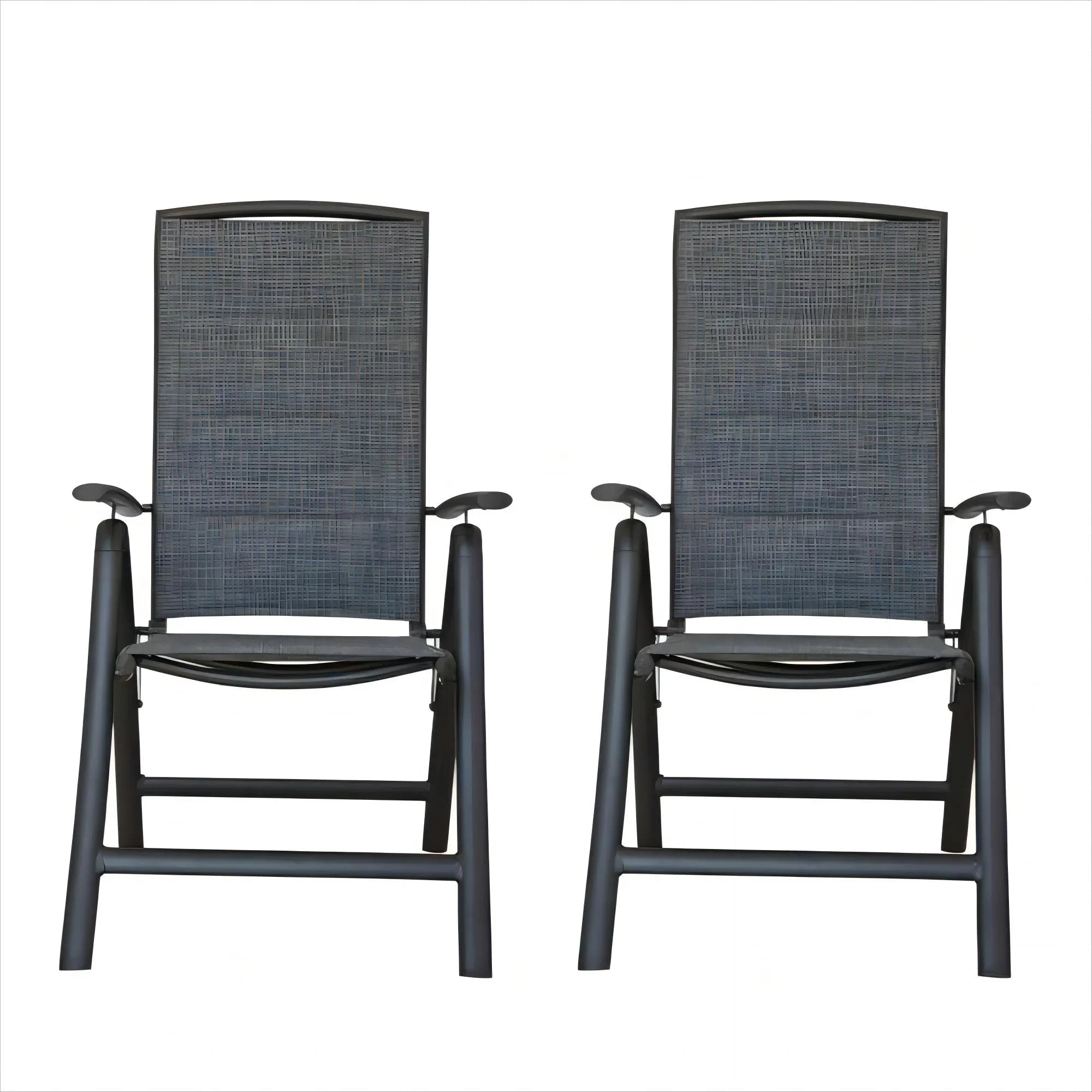 Boyel Living Folding Patio Chairs Set of 2, Outdoor Living Chaise Lounge Chair Aluminium Adjustable Double Textilene Recliner in-Pool Lounger for Beach, Poolside