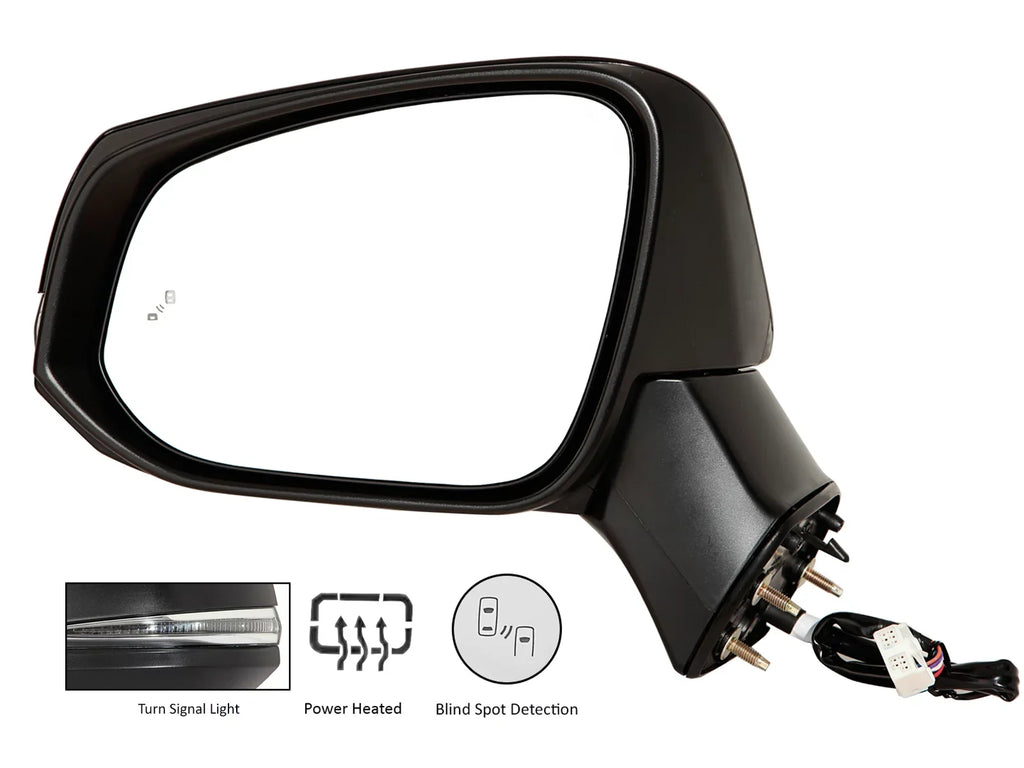APA Replacement Exterior Rear View Mirror fits 2019 - 2022 Toyota RAV4 Power Heated with Blind Spot Detection Signal Light Smooth Cap Driver Left Side 8794042E11 TO1320388