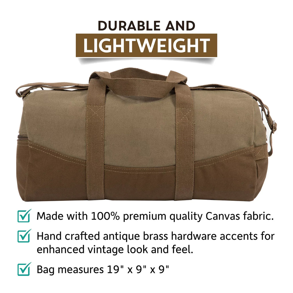 Beard the F Up Two Tone Brown 19" Canvas Sport Travel Weekender Duffel Bag