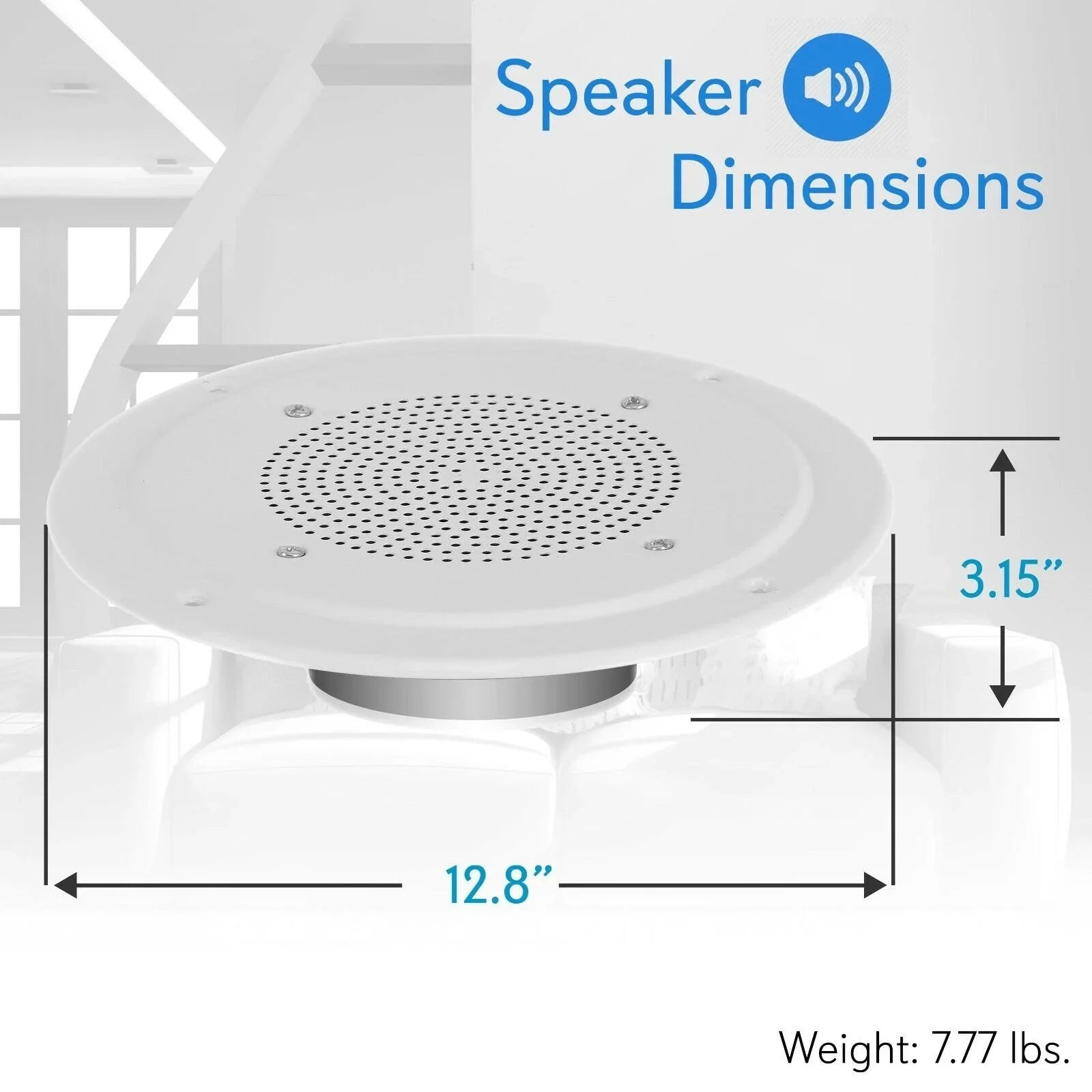 PYLE PDICS8 - 8.0'' Inch In-Wall / Ceiling Speaker with 100V Transformer Tap (for Commercial PA Intercom System) (200 Watt)