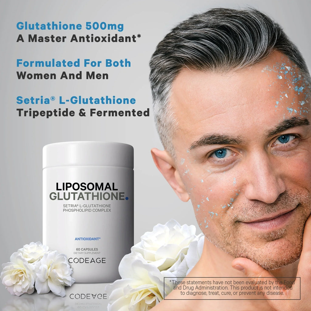 Codeage Liposomal Glutathione, Setria® L Glutathione Capsules, Phospholipid Complex, Vegan, Non-GMO, 60 ct