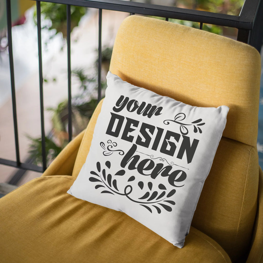 Beauty Is My Business w/ Eyeshadow Palette, Brush & Pink Lipstick Design - Beauty Themed Merch for Makeup Artist or Cosmetologist, Gift for Makeup Lovers, Pillow Cover, White 20X20 IN