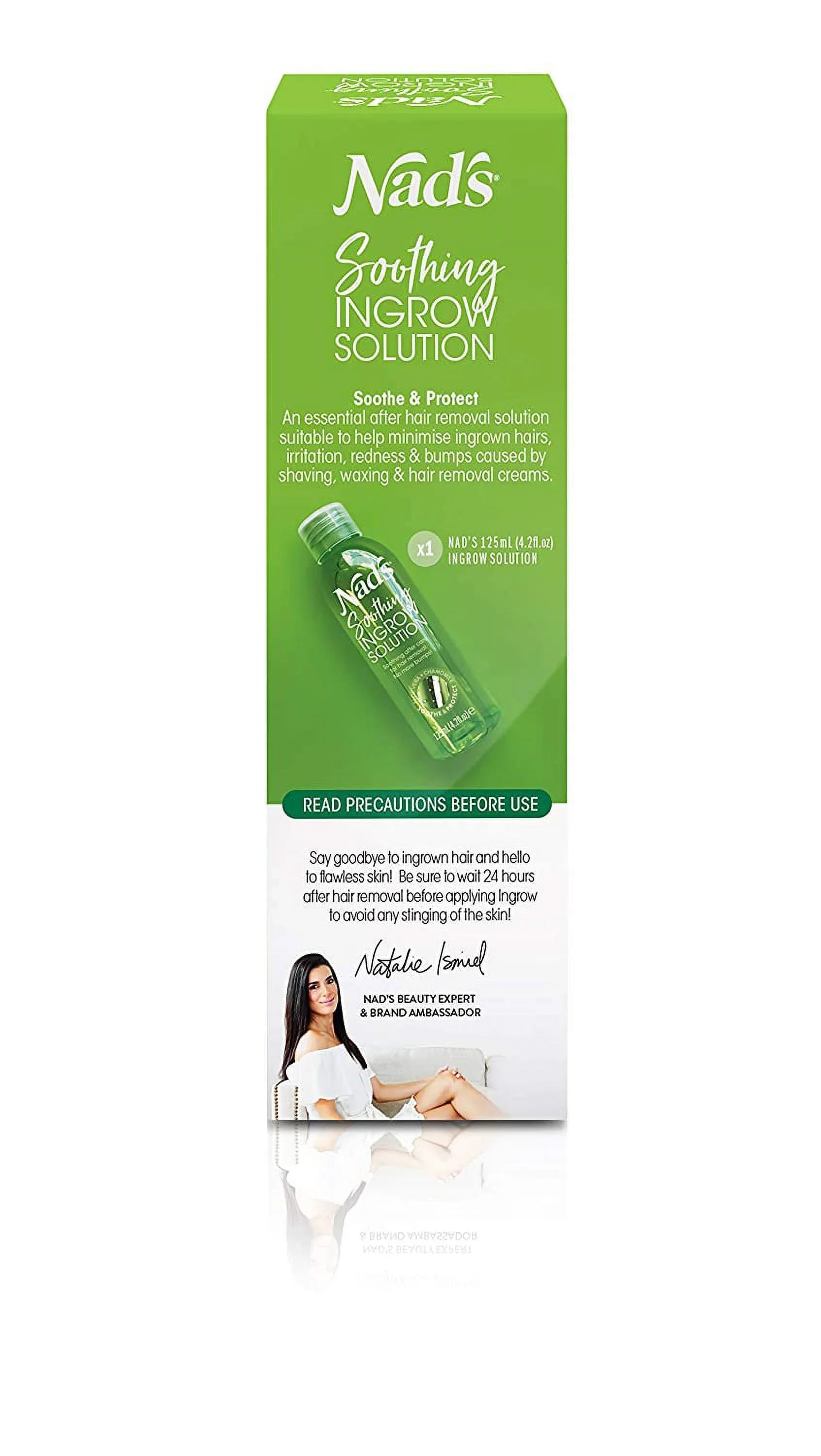 Nad's Ingrown Hair Treatment Solution Serum - Razor Burn & Razor Bumps Treatment For Women & Men Waxing,  Use After Shave, Cream 4.2 oz (125 ml)