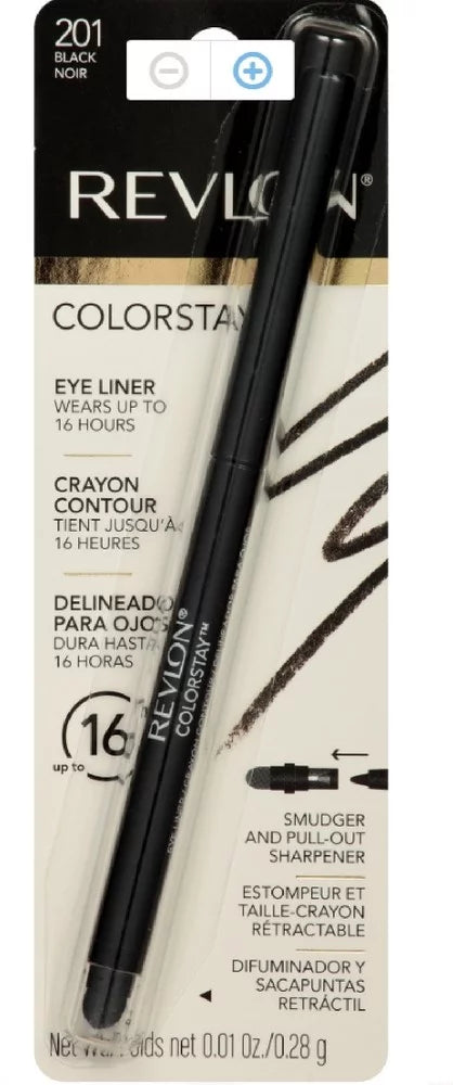 Revlon ColorStay Eyeliner Pencil, Black [201], 0.01 oz (Pack of 6)