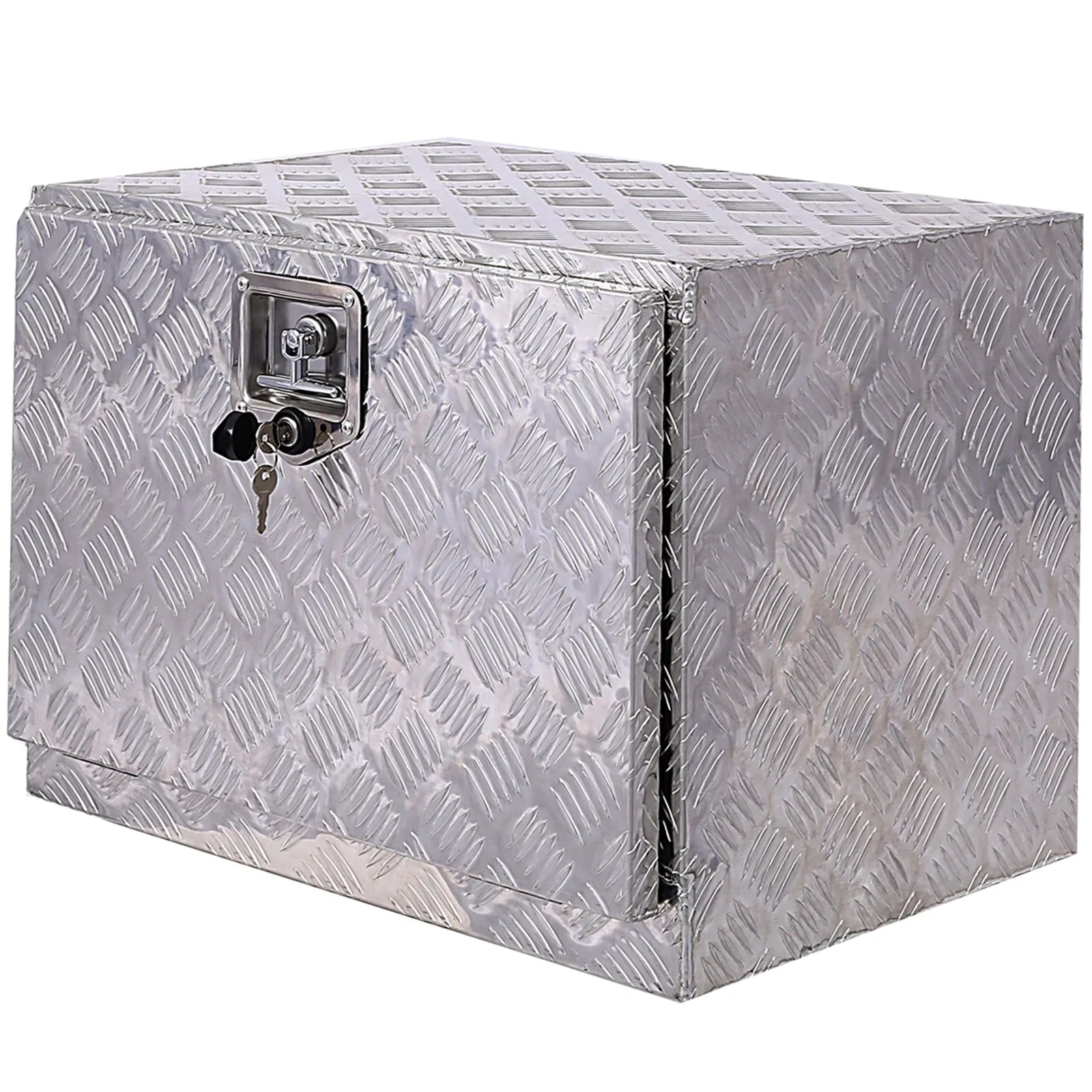 Jarbalai 24 inches Aluminum Tool Box, Truck Bed Tool Box, Outdoor Trailer Pickup Storage Tool Box, RV Storage Organizer, Underbody Box w/ Lock Keys, Silver