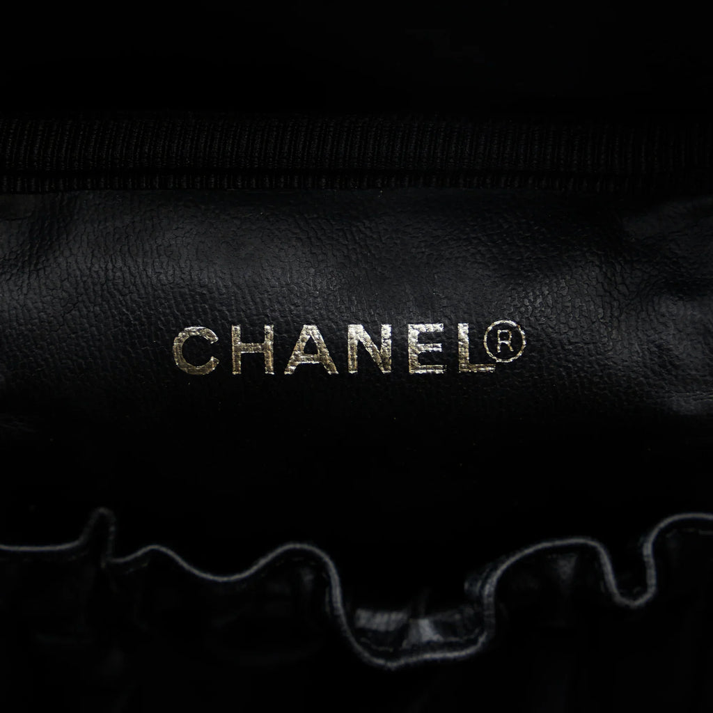 Pre-Owned Authenticated Chanel CC Caviar Vanity Bag Leather Black Unisex (Good)