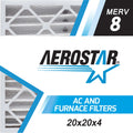 Aerostar 20x20x4 MERV  8, Pleated Air Filter, 20 x 20 x 4, Box of 6, Made in the USA