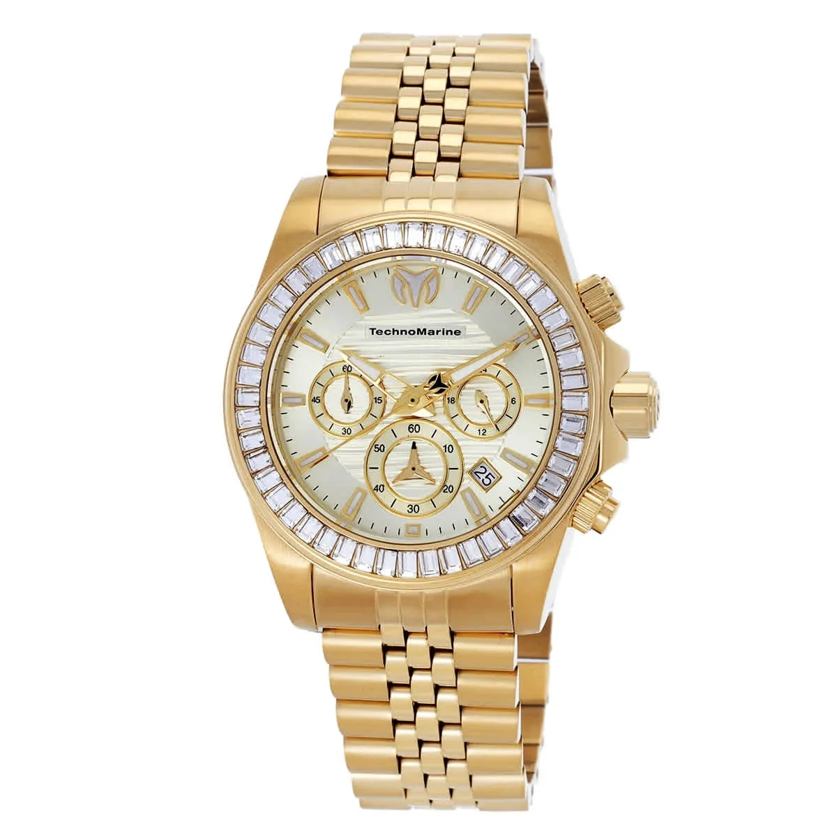 Technomarine Manta Chronograph GMT Quartz Crystal Gold Dial Men's Watch TM-222020