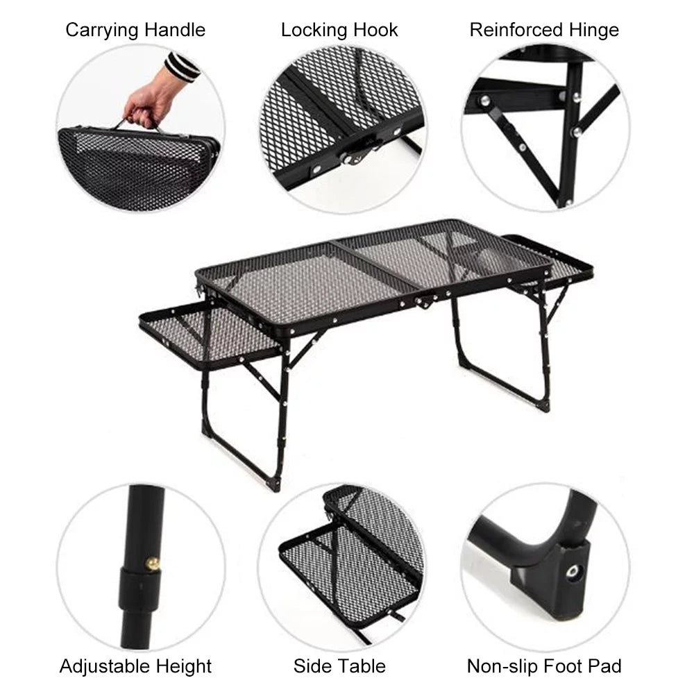 Dcenta Folding Table, Portable and Lightweight Camping Picnic Cooking Station, Food Prep Table for Cooking