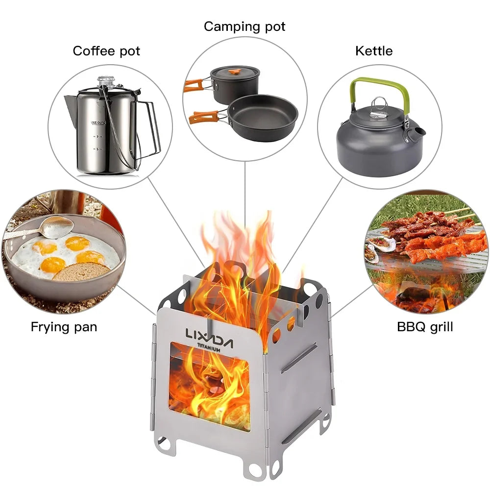 Lixada Outdoor furnace,Wood Stove Portable Stove Wood Stove Pocket Stove Pocket StoveTubbek Huiop Buzhi Picnic.