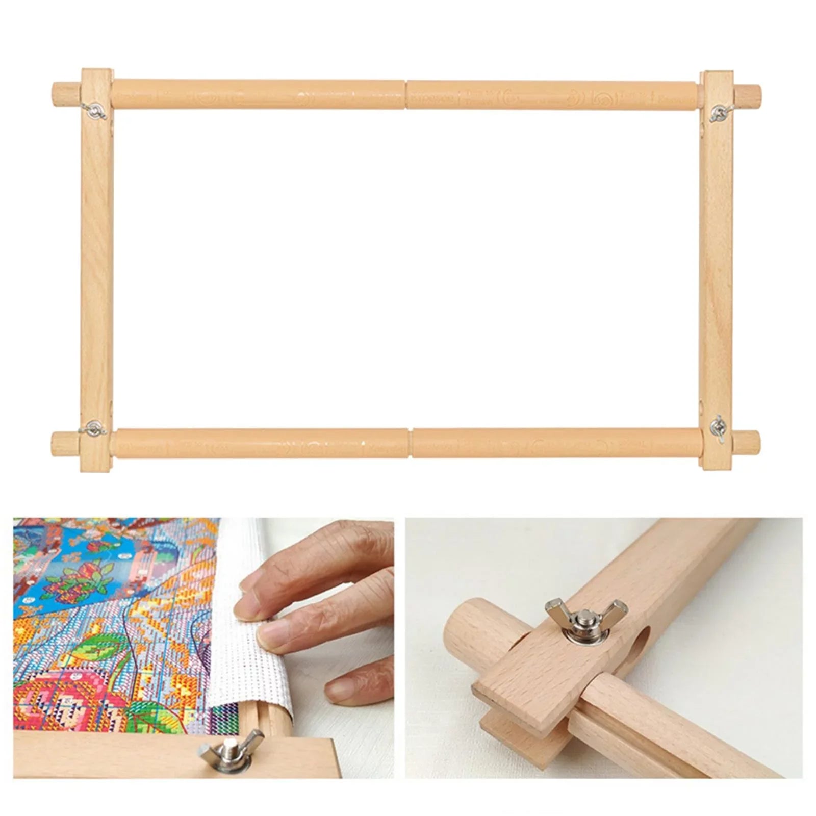 Tapestry Scroll Universal Embroidery Needlework Frame Holder Cross Stitch DIY Sewing Hoop for Silk-painting