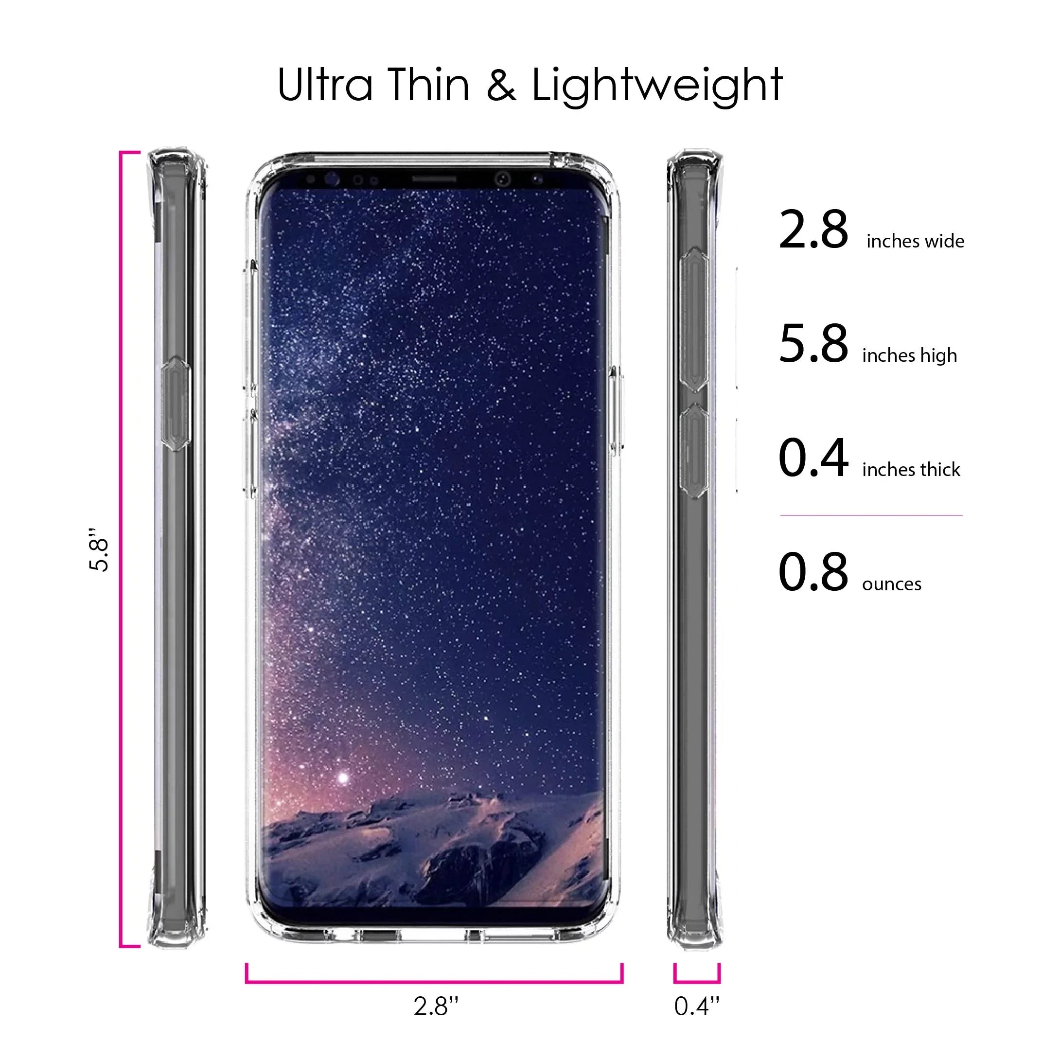DistinctInk Clear Shockproof Hybrid Case for Samsung Galaxy S9 (5.8" Screen) - TPU Bumper, Acrylic Back, Tempered Glass Screen Protector - Your Faith Can Move Mountains