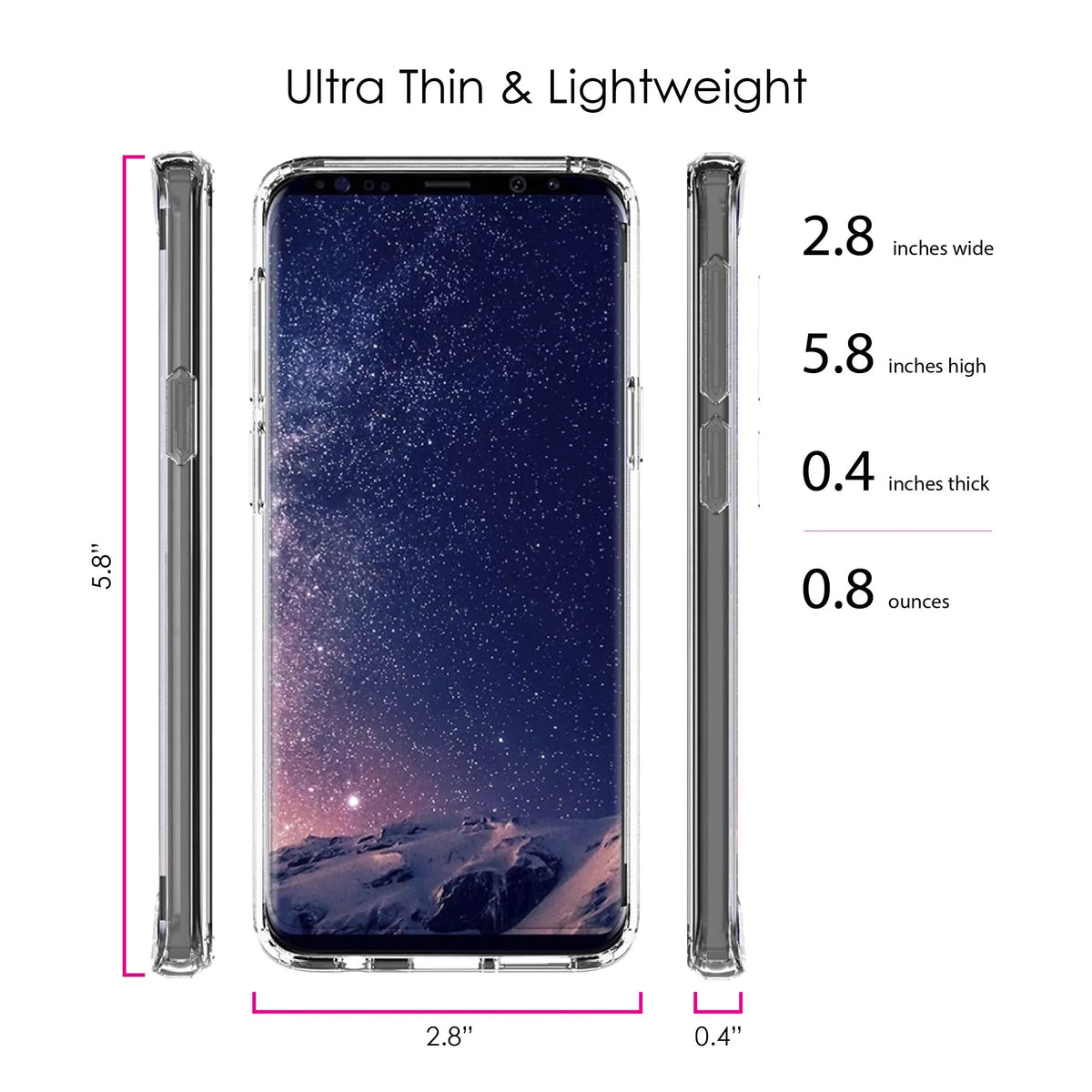 DistinctInk Clear Shockproof Hybrid Case for Samsung Galaxy S9 (5.8" Screen) - TPU Bumper, Acrylic Back, Tempered Glass Screen Protector - Faith / Hope / Love - Black & White - Christ
