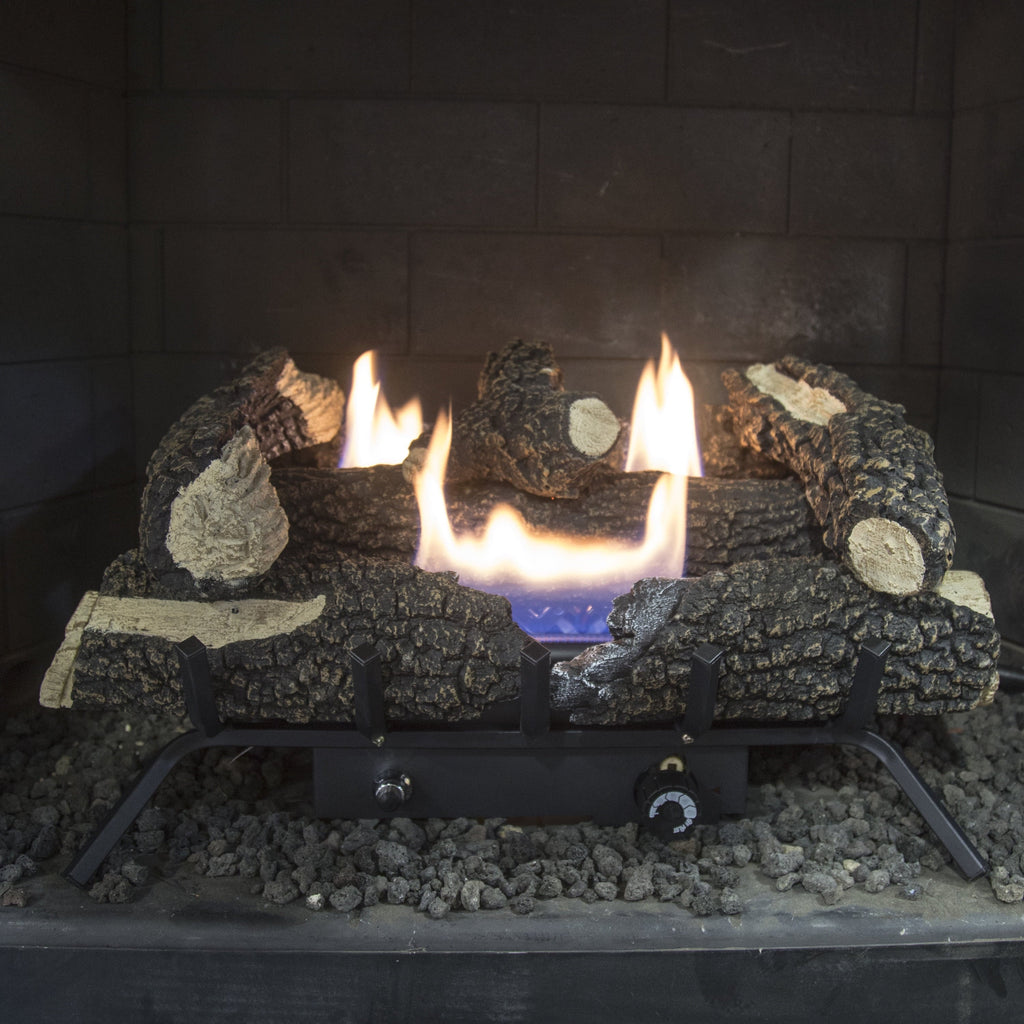 Pleasant Hearth Wildwood 24" Dual Fuel Vent Free Gas Log Set 30,000 BTU