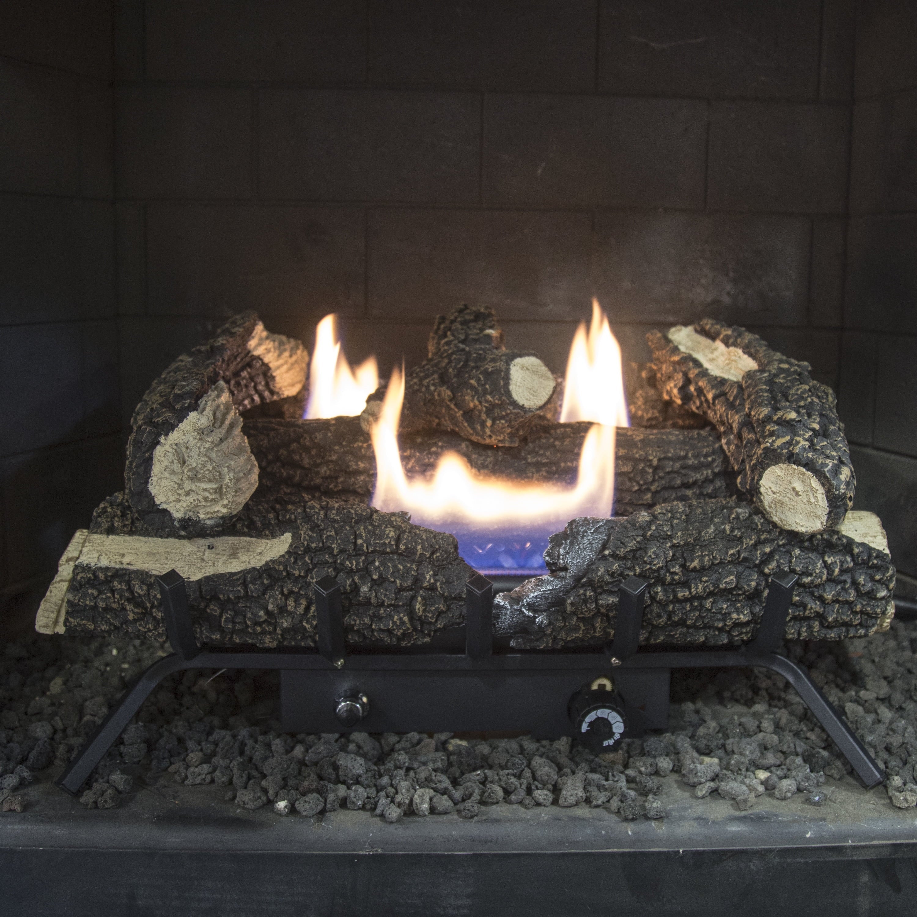 Pleasant Hearth Wildwood 24" Dual Fuel Vent Free Gas Log Set 30,000 BTU