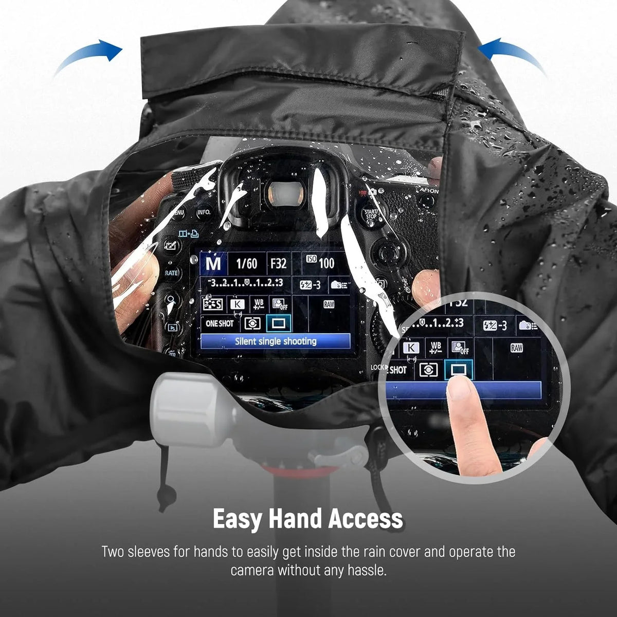 NEEWER Camera Rain Cover, Mini Size Durable Nylon Raincoat Compatible with Canon Sony Nikon DSLR Mirrorless Vlog Camera