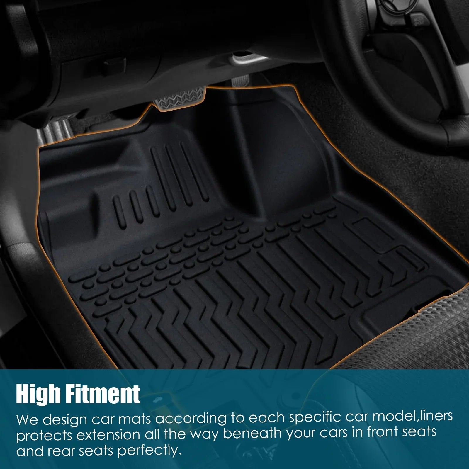 OWSOO Floor Mats,Floor 2020-2023 Bucket Center Car Telluride Bucket Kia Telluride Console Dazzduo Floor Telluride