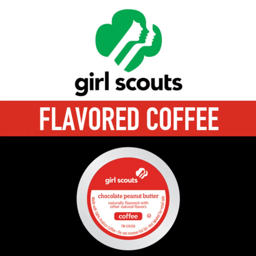 Girl Scouts® Chocolate Peanut Butter Flavored Coffee, Medium Roast, 72 Count (Pack of 4), Single Serve Coffee Pods for Keurig K-Cup Brewers