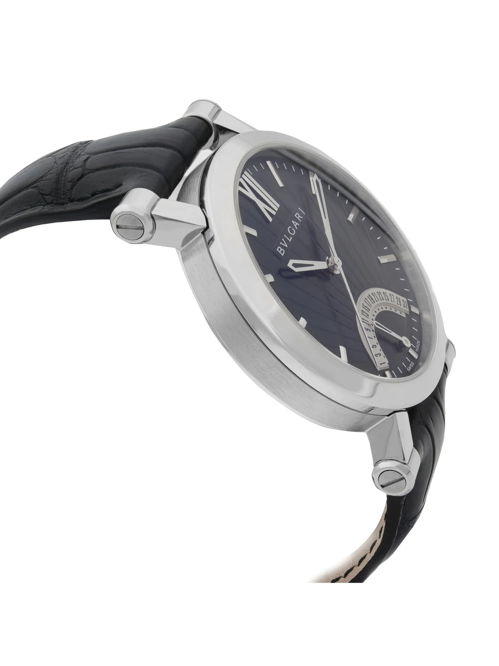 Bvlgari Sotirio Retrograde Steel Black Dial Automatic Mens Watch SB42SDR