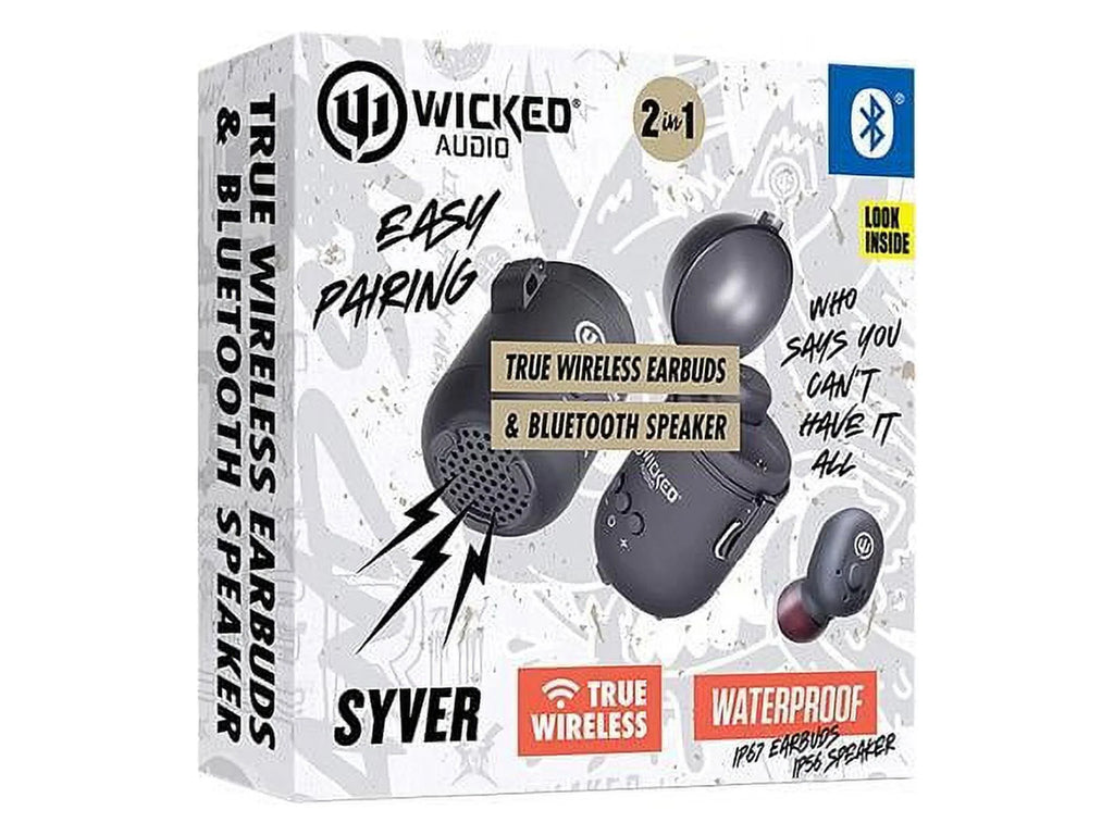 Wicked Audio WI-TW3850 Syver True Wireless Speaker + Earbud Combo - Black
