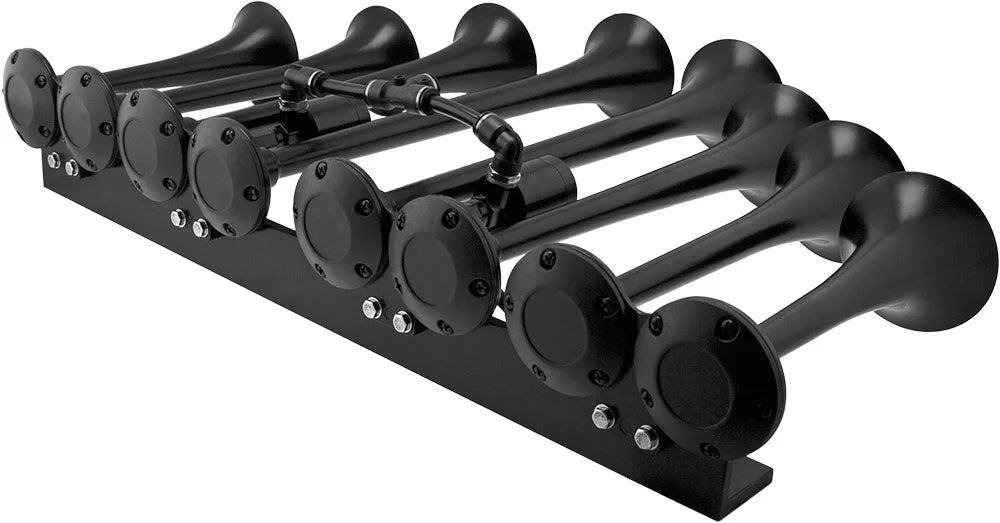 Vixen Horns OCTOPOD Train Horn Kit for Trucks/Car/Semi. Complete Onboard System- 200psi Air Compressor, 3 Gallon Aluminum Tank, 8 Trumpets.Super Loud dB.Fits Vehicles like Pickup/Jeep VXO4830AB/8124XB