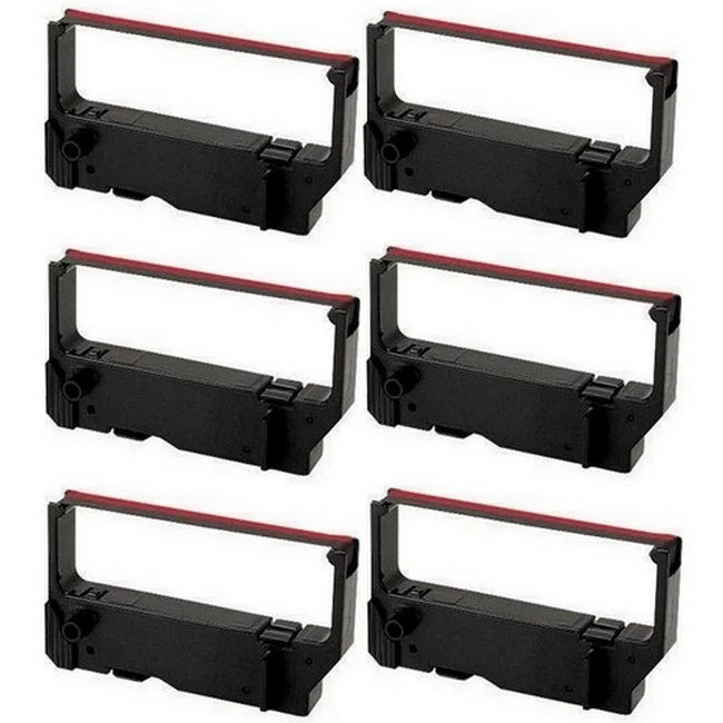 PrinterDash Compatible Replacement for Star-Micronics MP-200 Series/MP-235/MP-242/MP-292/MP-512/SP-200 Series/SP-212/SP-242/SP-500/SP-2000 Black/Red P.O.S. Printer Ribbons (6/PK) (67115)