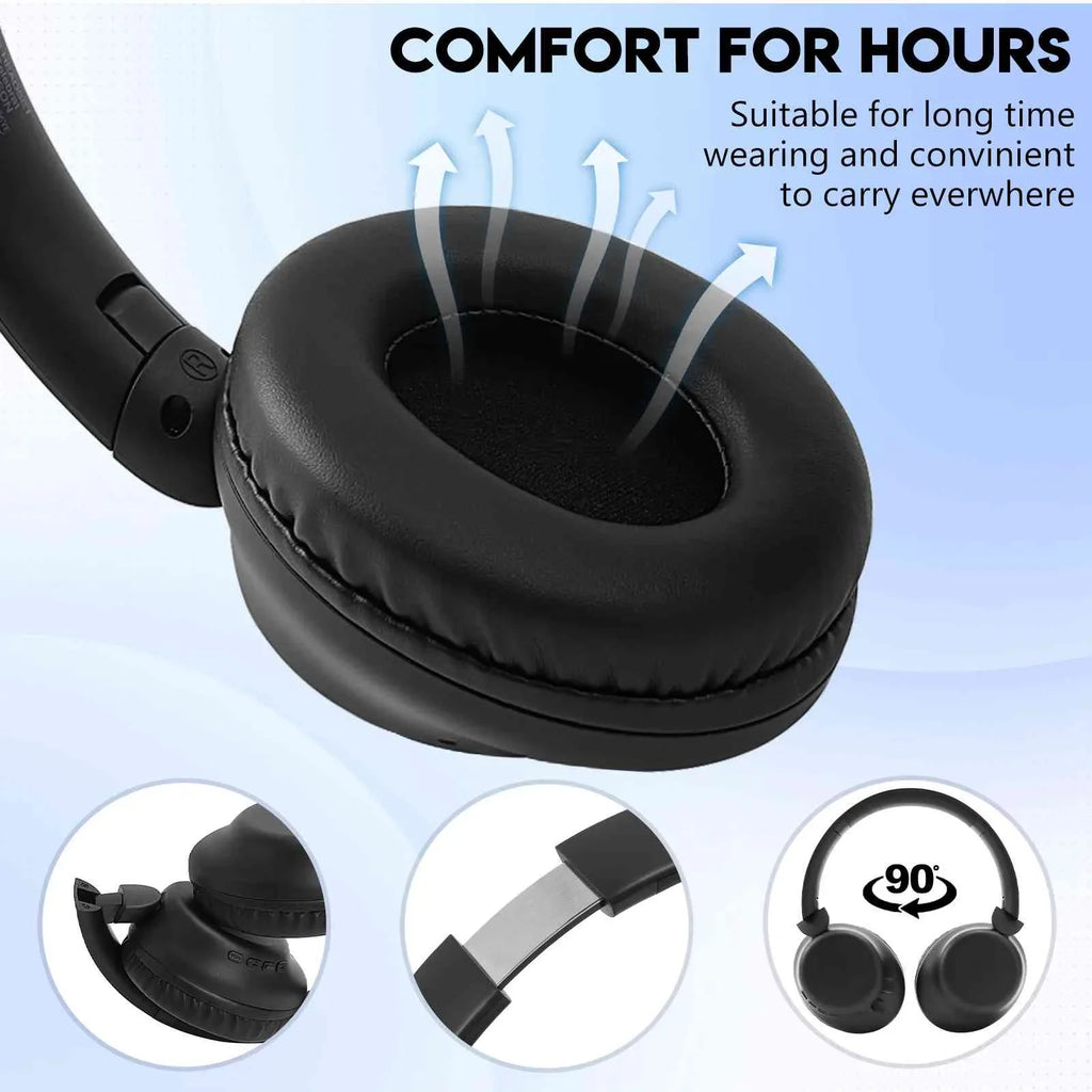 UrbanX Perfect Comfort 955 II Overhead Wireless Bluetooth Headphones For Samsung Gear S3 classic LTE Noise-Cancelling, with – Black