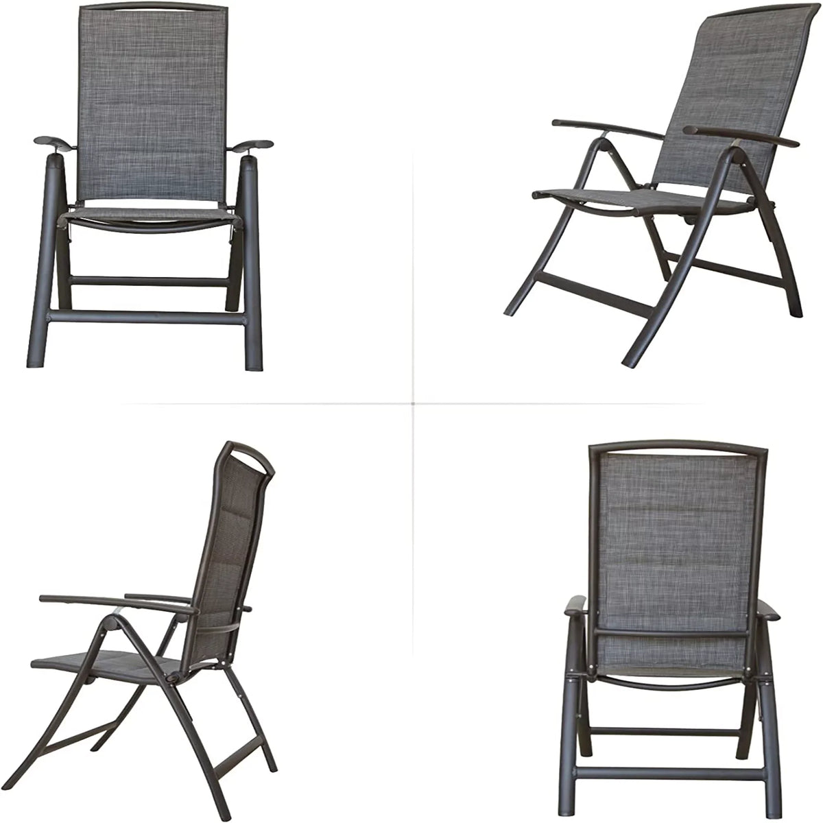 Boyel Living Folding Patio Chairs Set of 2, Outdoor Living Chaise Lounge Chair Aluminium Adjustable Double Textilene Recliner in-Pool Lounger for Beach, Poolside