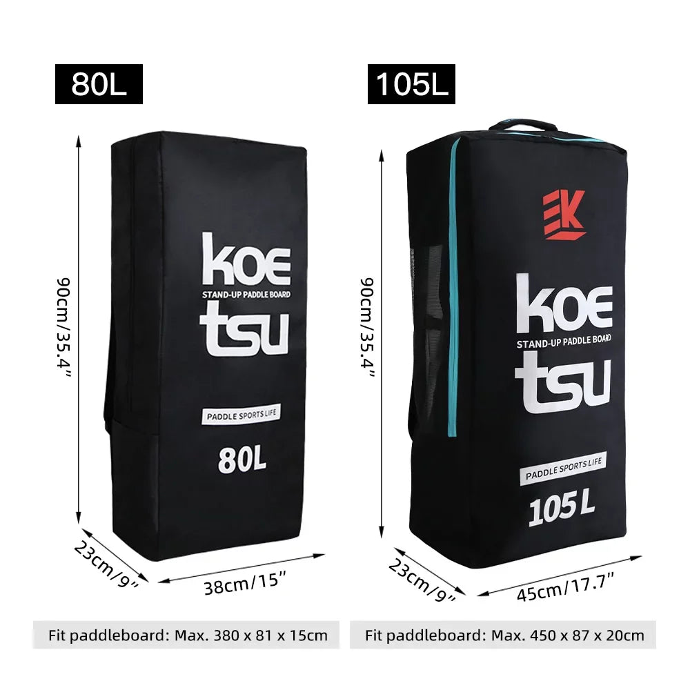 KOETSU 80L/ 105L Travel for Inflatable Paddleboard Board Carrying Bag Shoulder