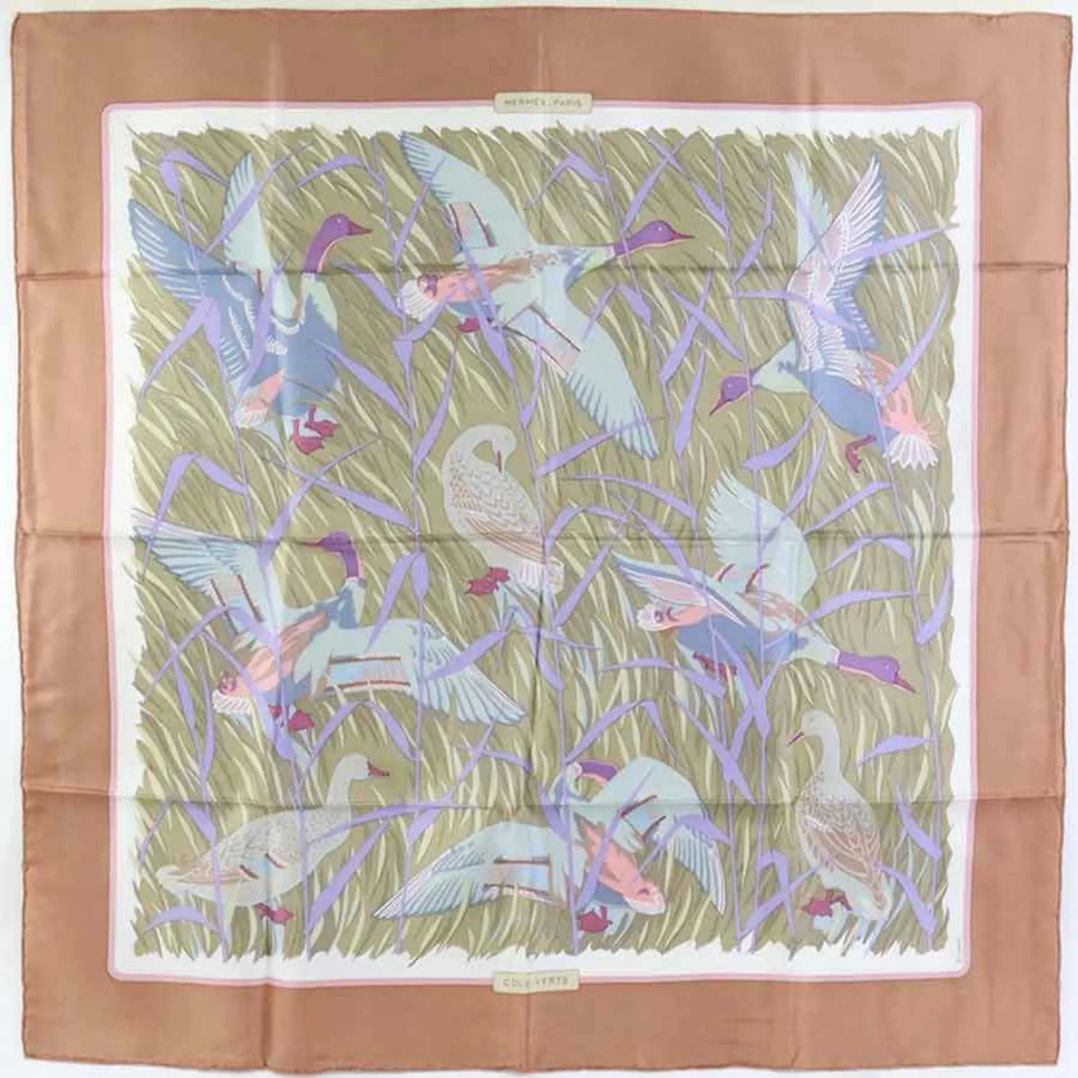 Pre-Owned HERMES Scarf Carre90 Silk Pink/Multicolor Women's (Good)