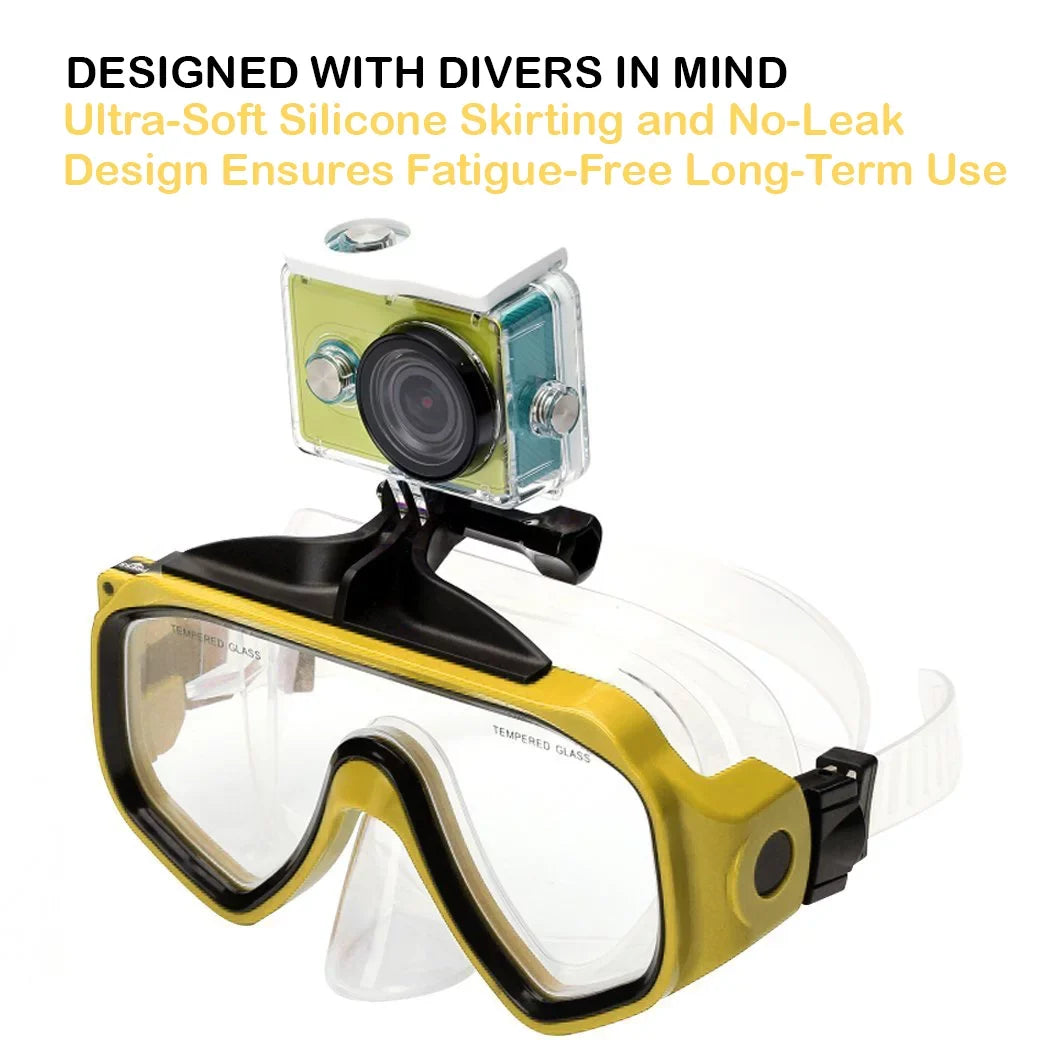Opteka Goggles Scuba Diving Mask + Waterproof LED Flash Light for GoPro HERO4, HERO3, HERO2 Black, Silver, Session, SJ6000, SJ4000 and Similar Action Cameras