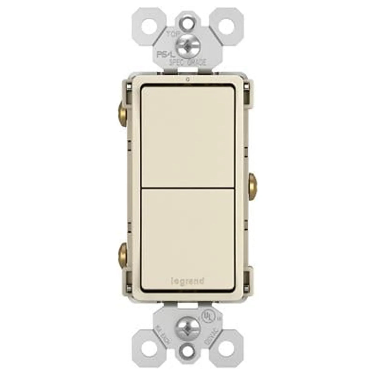 Legrand RCD11LACC6 Pass & Seymour Radiant 2 Single-Pole Switch, 15A, Light Almond - Quantity 6