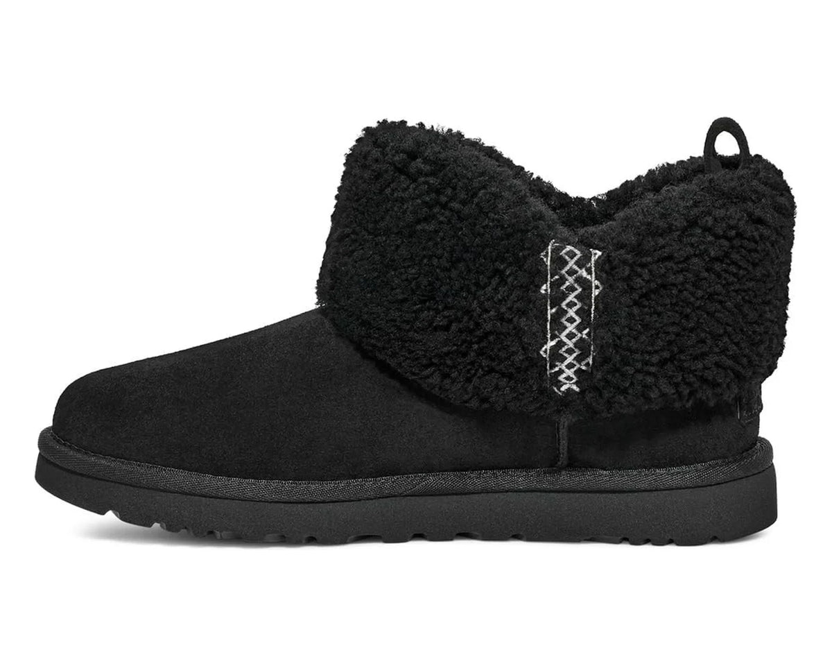 UGG Women's Ultra Mini Braid Boot 1151750, Black, Size 8
